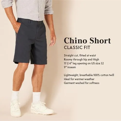 Amazon Essentials Men's Classic-Fit 9" Chino Short, Light Brown, 29