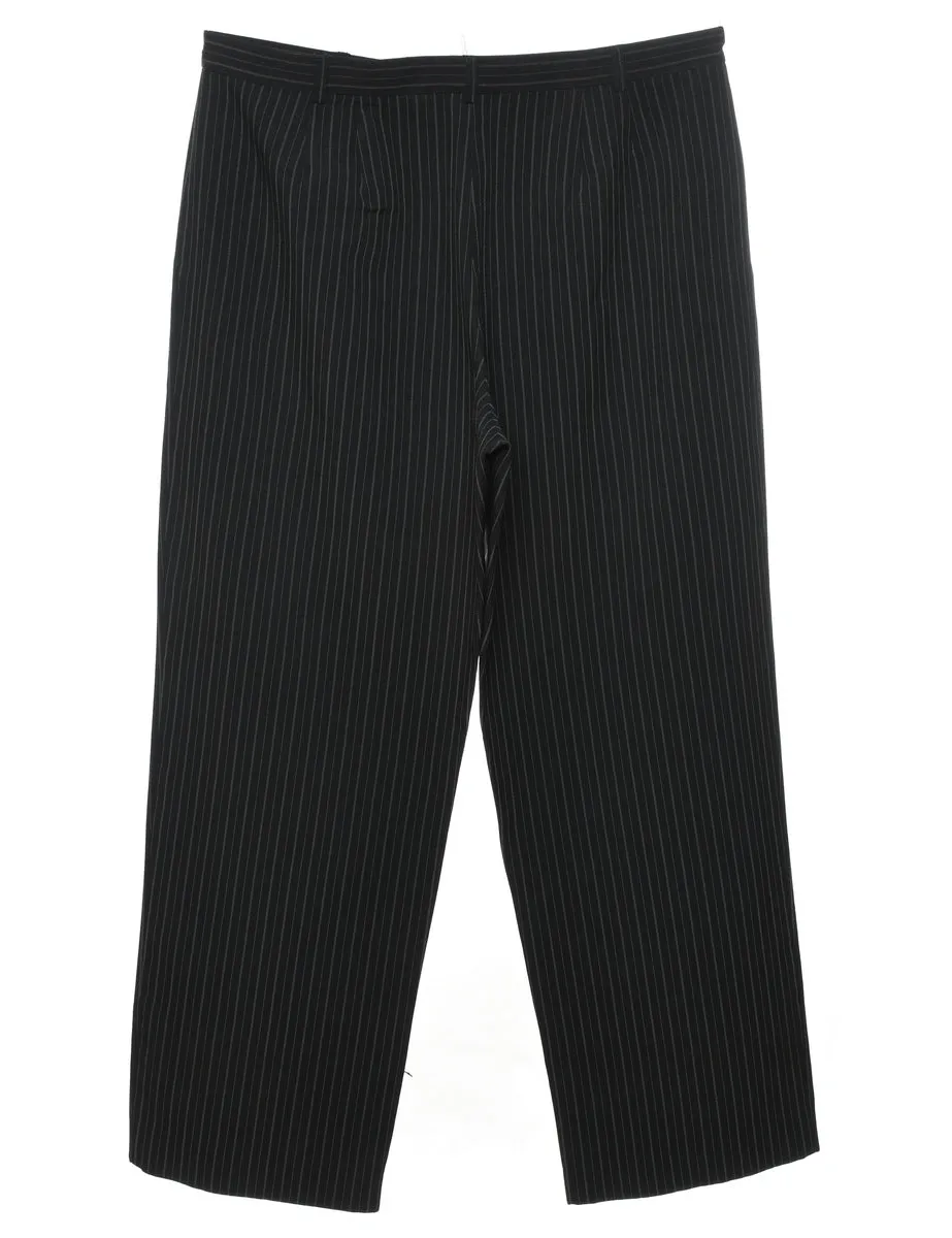 Black Striped Trousers - W36 L30
