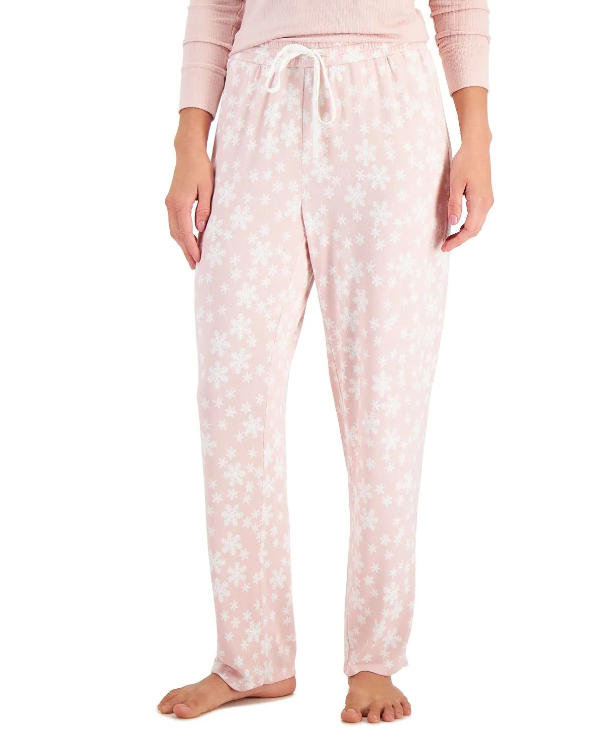 Charter Club Women's Butter Soft Printed Pajama Pants (Chalky Rose Snowflake, X-Large)