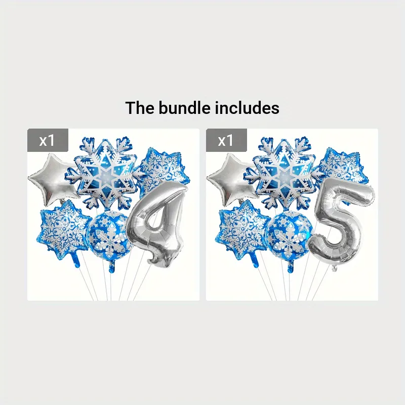 Christmas & New Year's Celebration Kit: Snowflake, Star & Number Foil Balloons - Self-Sealing, Includes Curling Ribbon & Filling Nozzle for Festive Party Decorations