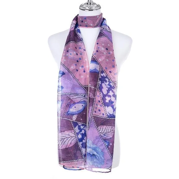 Cleo Leaf Pink Scarf