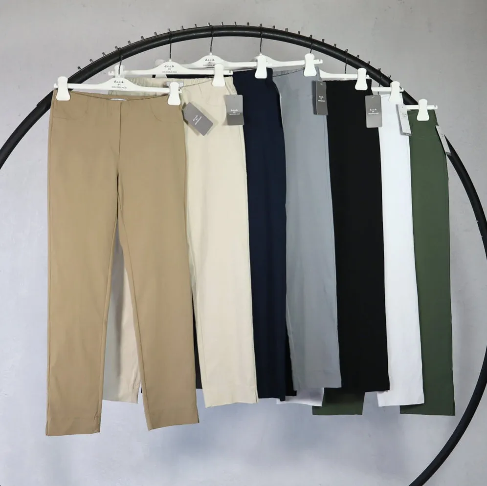 D.E.C.K By Decollage 72102 New Super Slimming Plain Stretchy Full Length Trousers (5 Colours)