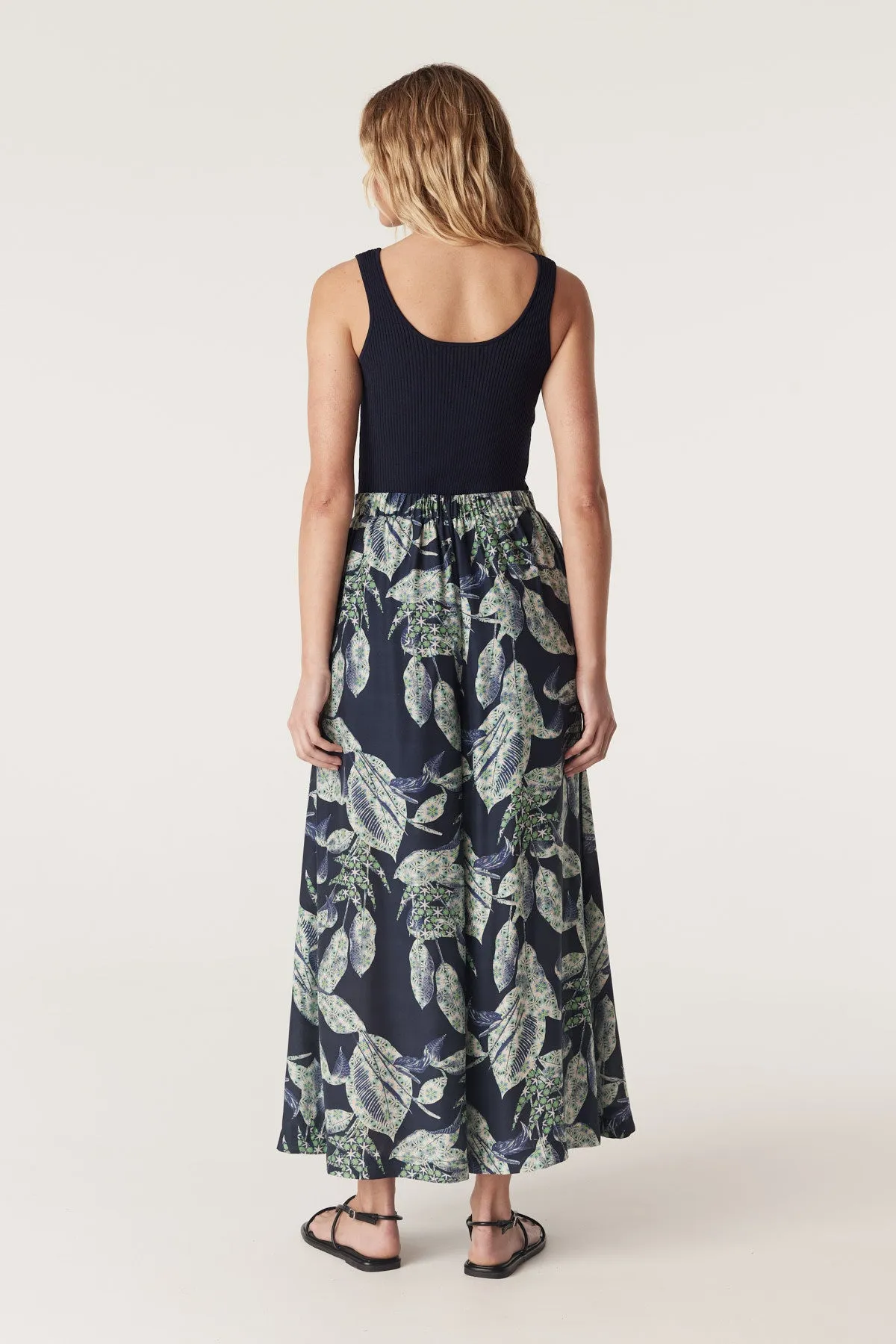 Havana Wide Leg Pant - Navy Floral