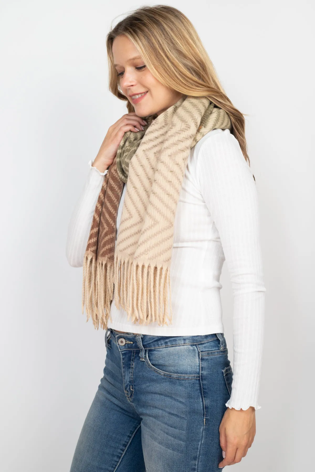 MS0205 - CHEVRON OBLONG WRAP SCARF