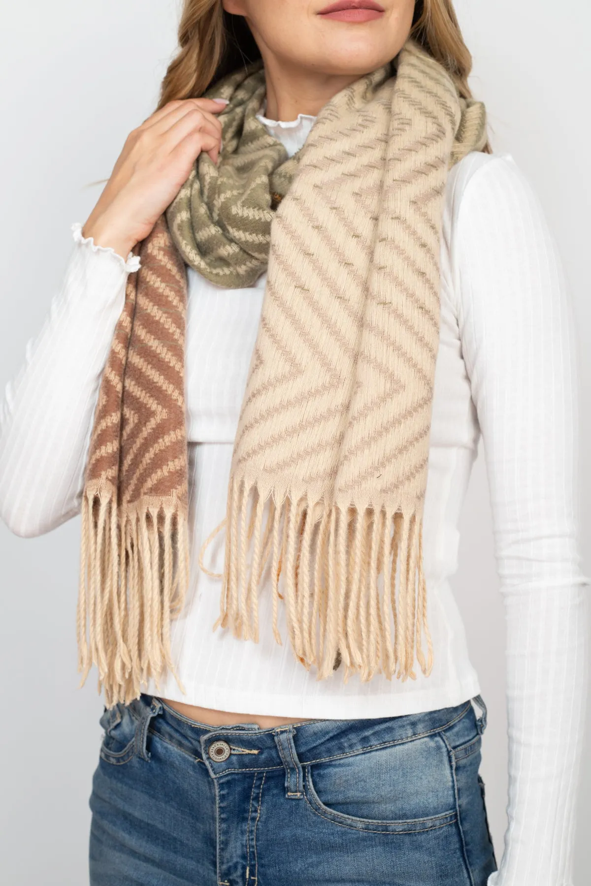 MS0205 - CHEVRON OBLONG WRAP SCARF