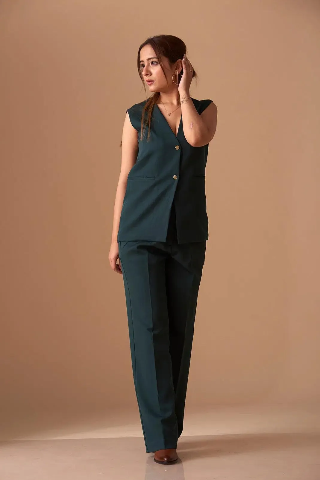 Sharp Blazer Vest with Straight fit Pants