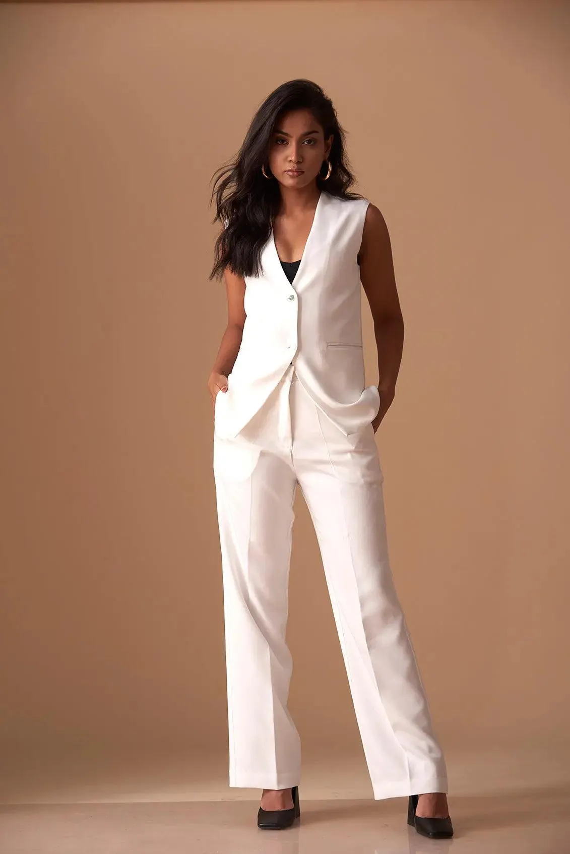 Sharp Blazer Vest with Straight fit Pants