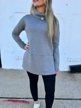Spanx: AirEssentials Turtleneck Tunic in Mid Grey Heather 50501R