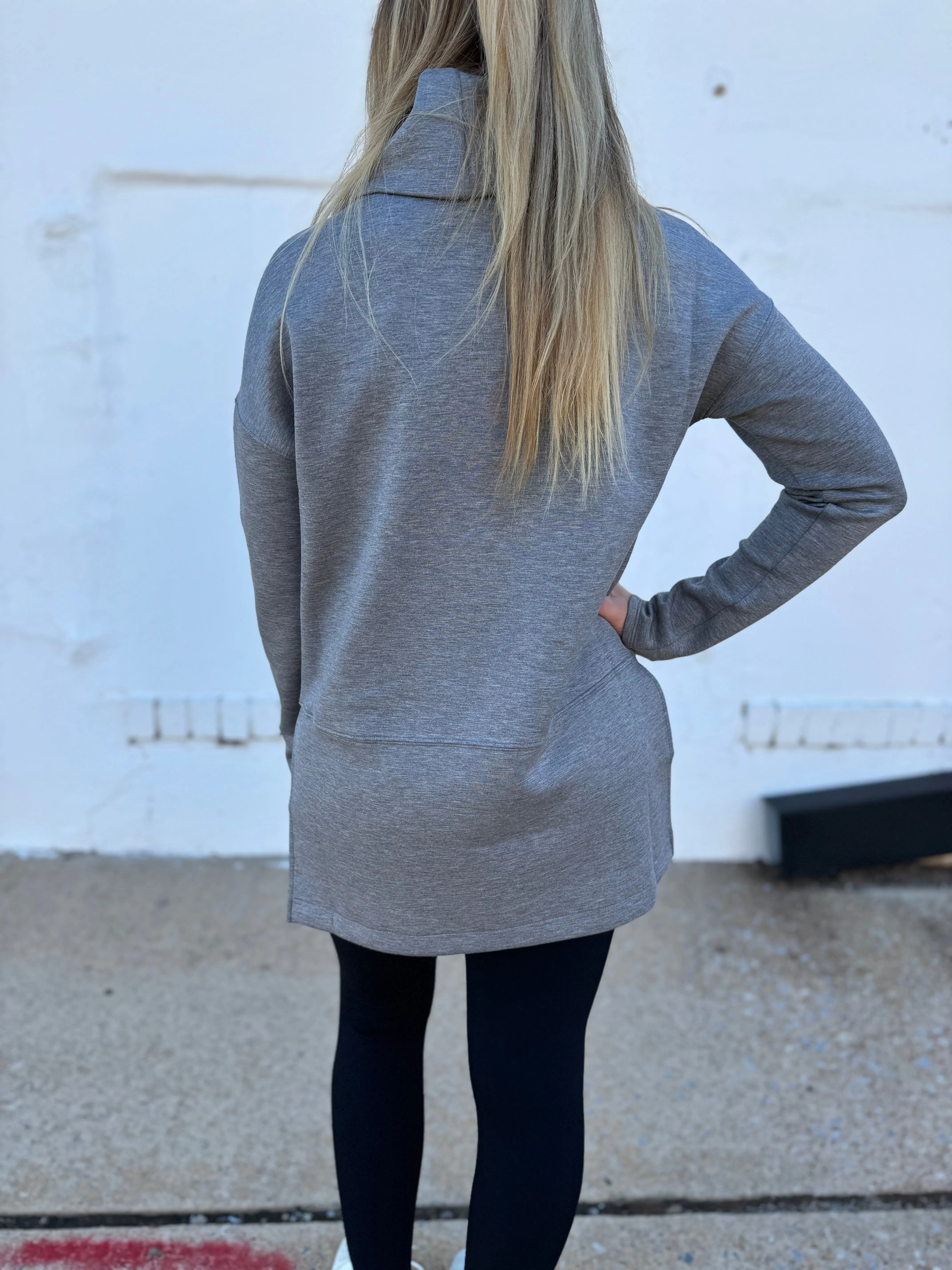 Spanx: AirEssentials Turtleneck Tunic in Mid Grey Heather 50501R