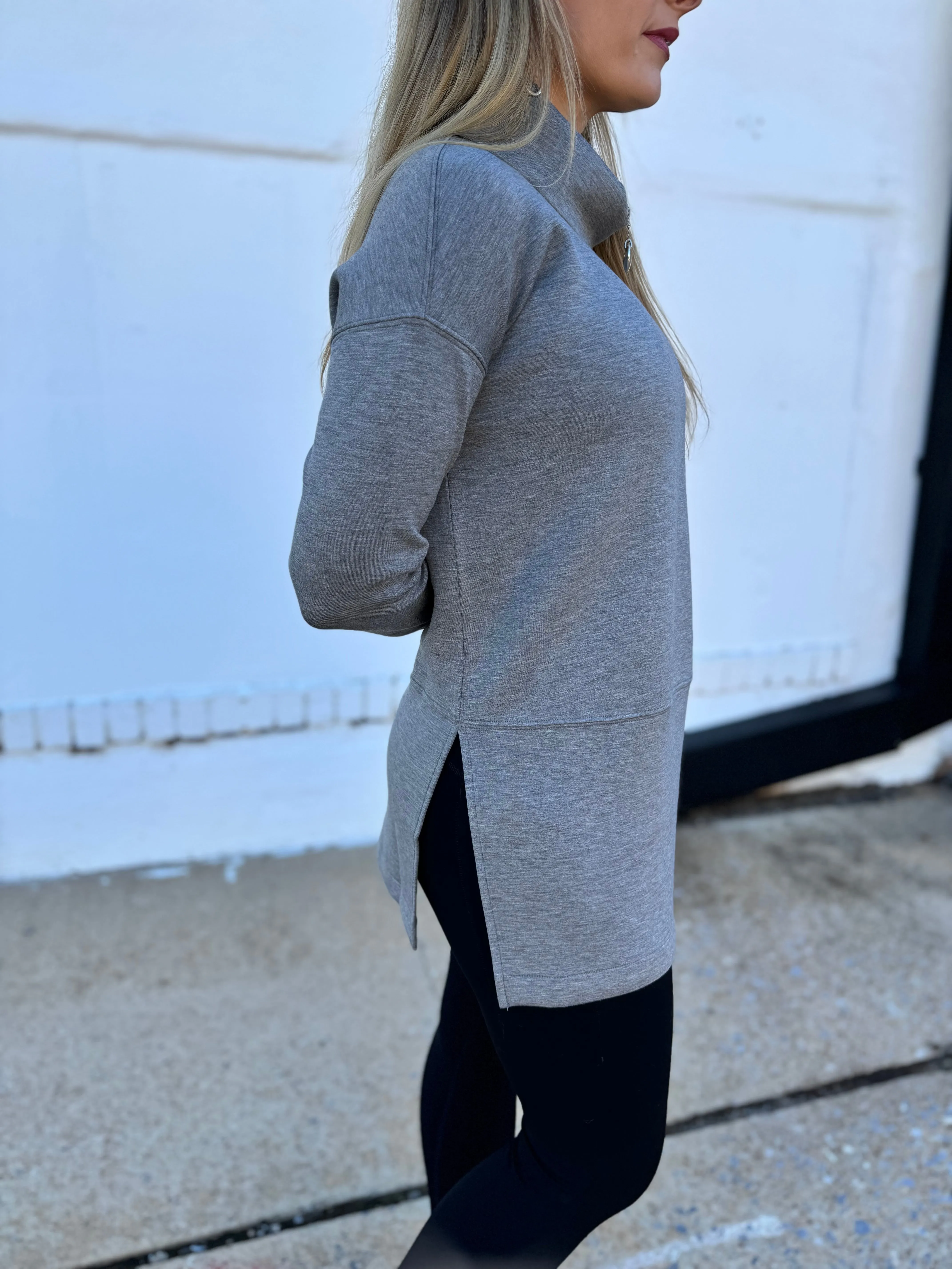 Spanx: AirEssentials Turtleneck Tunic in Mid Grey Heather 50501R