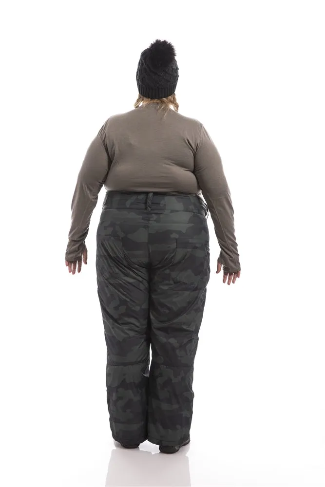 Statement Insulated Plus Size Snow Pants | Camo