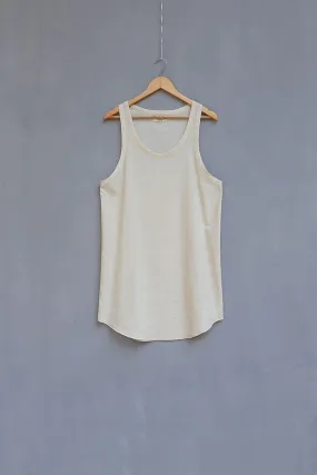 Urvashi Kaur   I   Ris SLEEVELESS DRESS WABI chanderi cotton silk nude TESSELLATE- 94