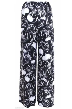 Wide Pattern Palazzo Trousers